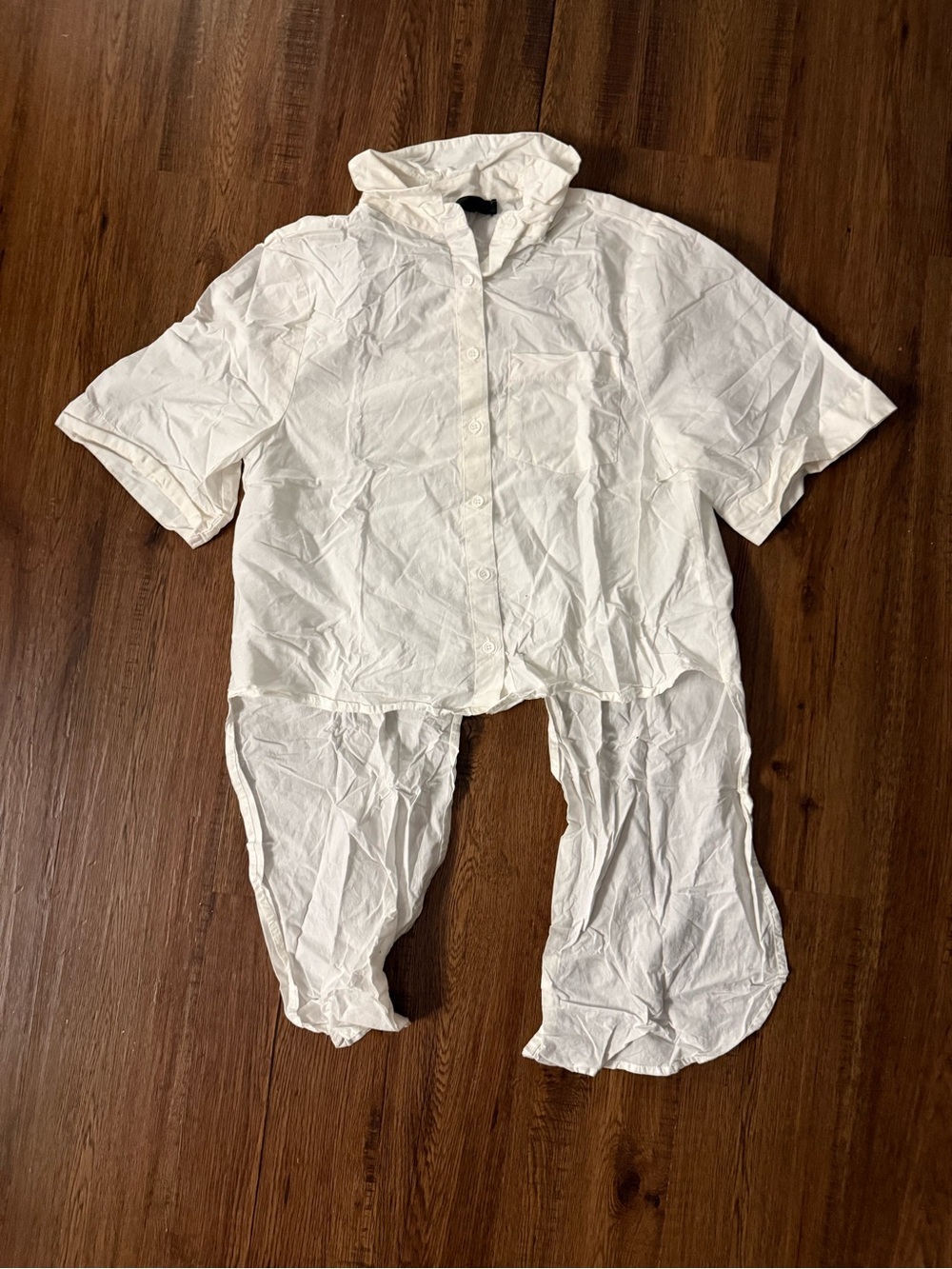 Crisp White Short-Sleeve Button Shirt